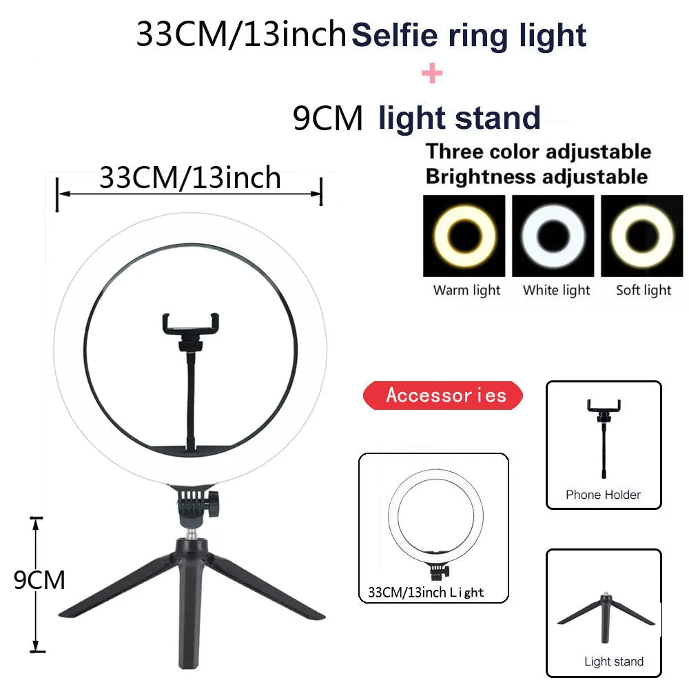 Video Lights Dimmable Light Selfie LED Ring Light