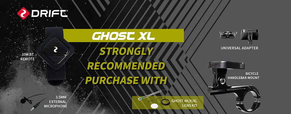Drift Innovation Ghost XL Action Camera 1080 Full HD Video Camera with Rotating Lens and Dash Cam Mode IPX7 Waterproof Camera