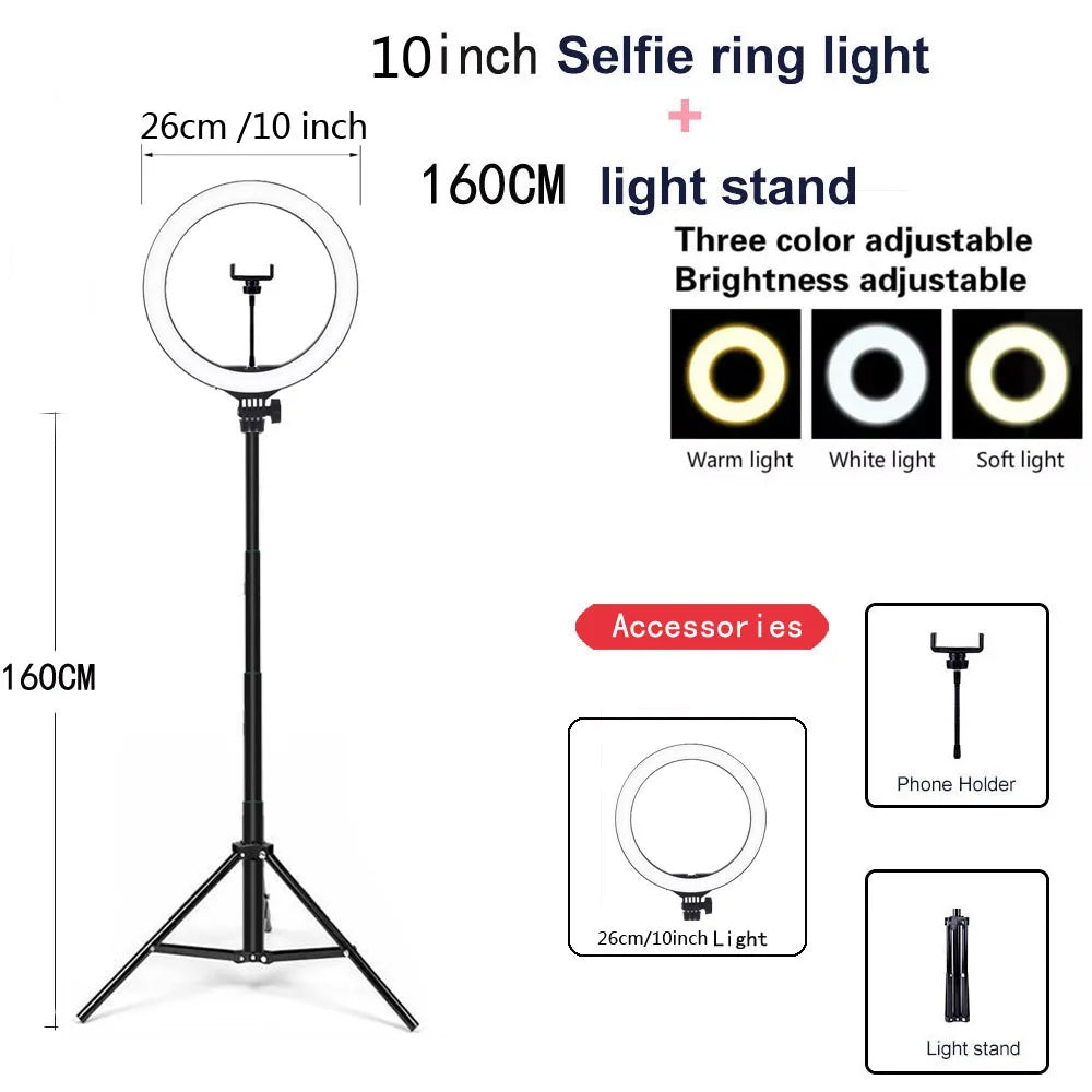 Video Lights Dimmable Light Selfie LED Ring Light