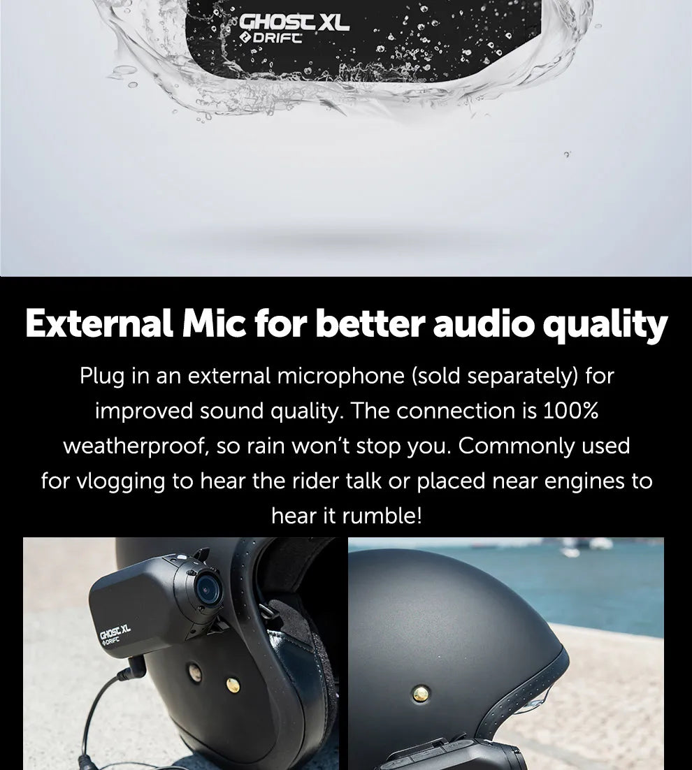 Drift Innovation Ghost XL Action Camera 1080 Full HD Video Camera with Rotating Lens and Dash Cam Mode IPX7 Waterproof Camera