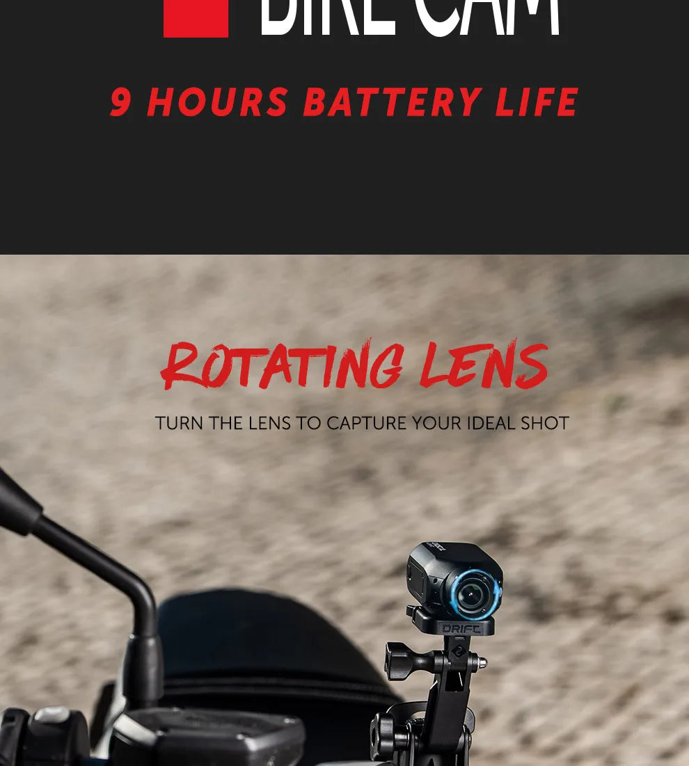 Drift Innovation Ghost XL Action Camera 1080 Full HD Video Camera with Rotating Lens and Dash Cam Mode IPX7 Waterproof Camera