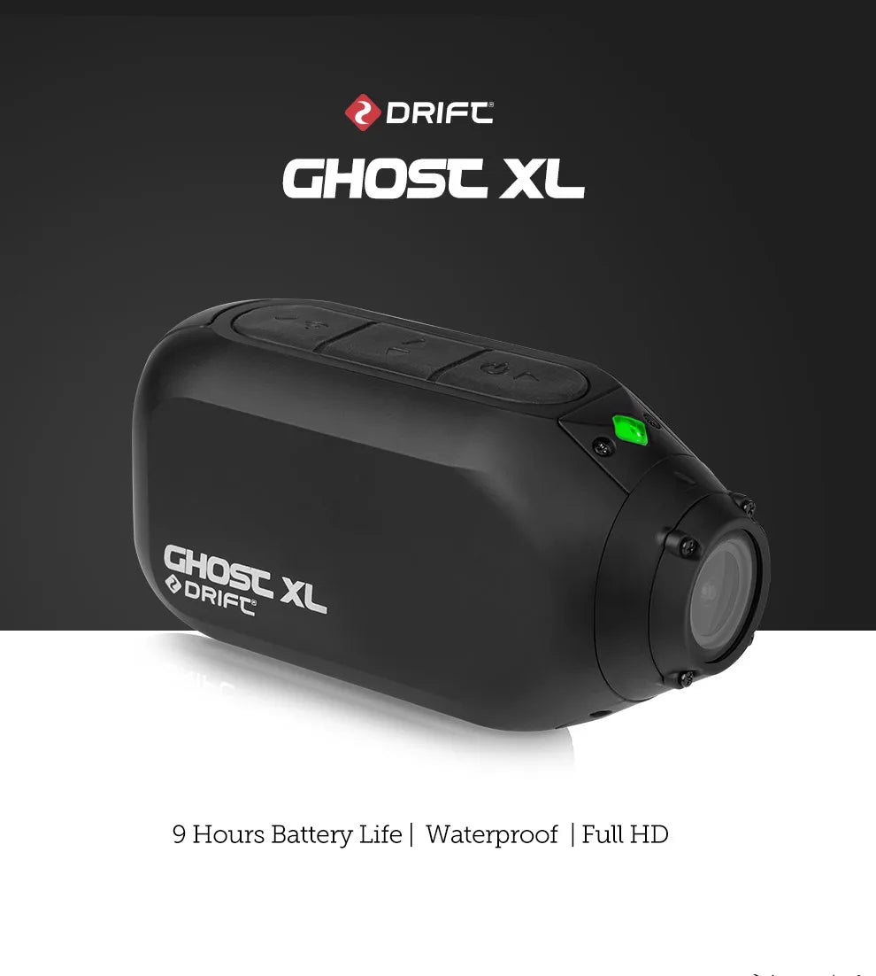 Drift Innovation Ghost XL Action Camera 1080 Full HD Video Camera with Rotating Lens and Dash Cam Mode IPX7 Waterproof Camera