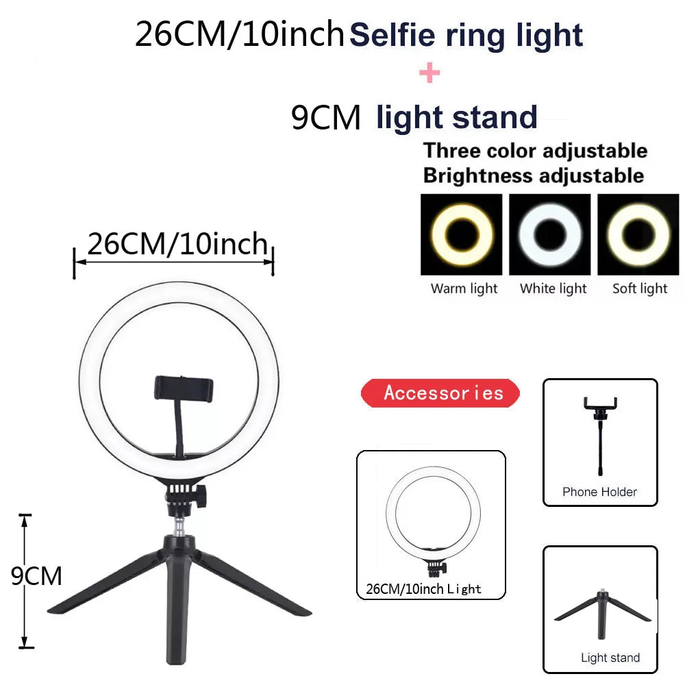 Video Lights Dimmable Light Selfie LED Ring Light