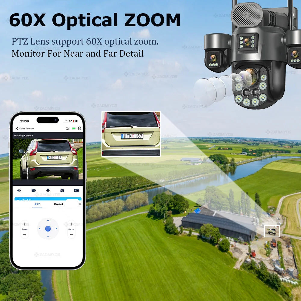60X Zoom Solar 4G CCTV Camera System