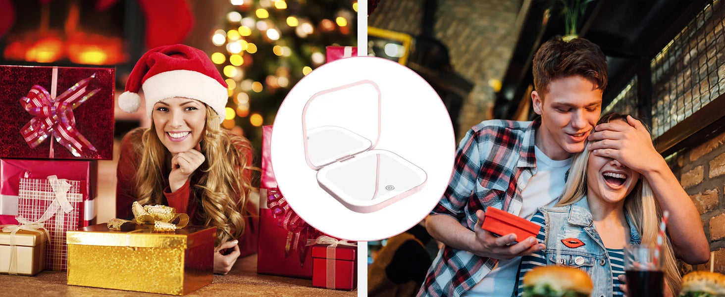 Compact Mirror with Lights