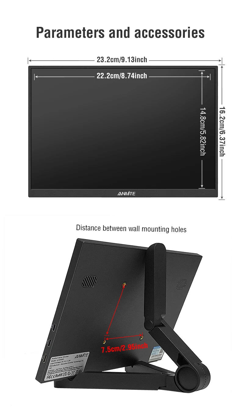 Anmite 10.5" HDR Portable Monitor