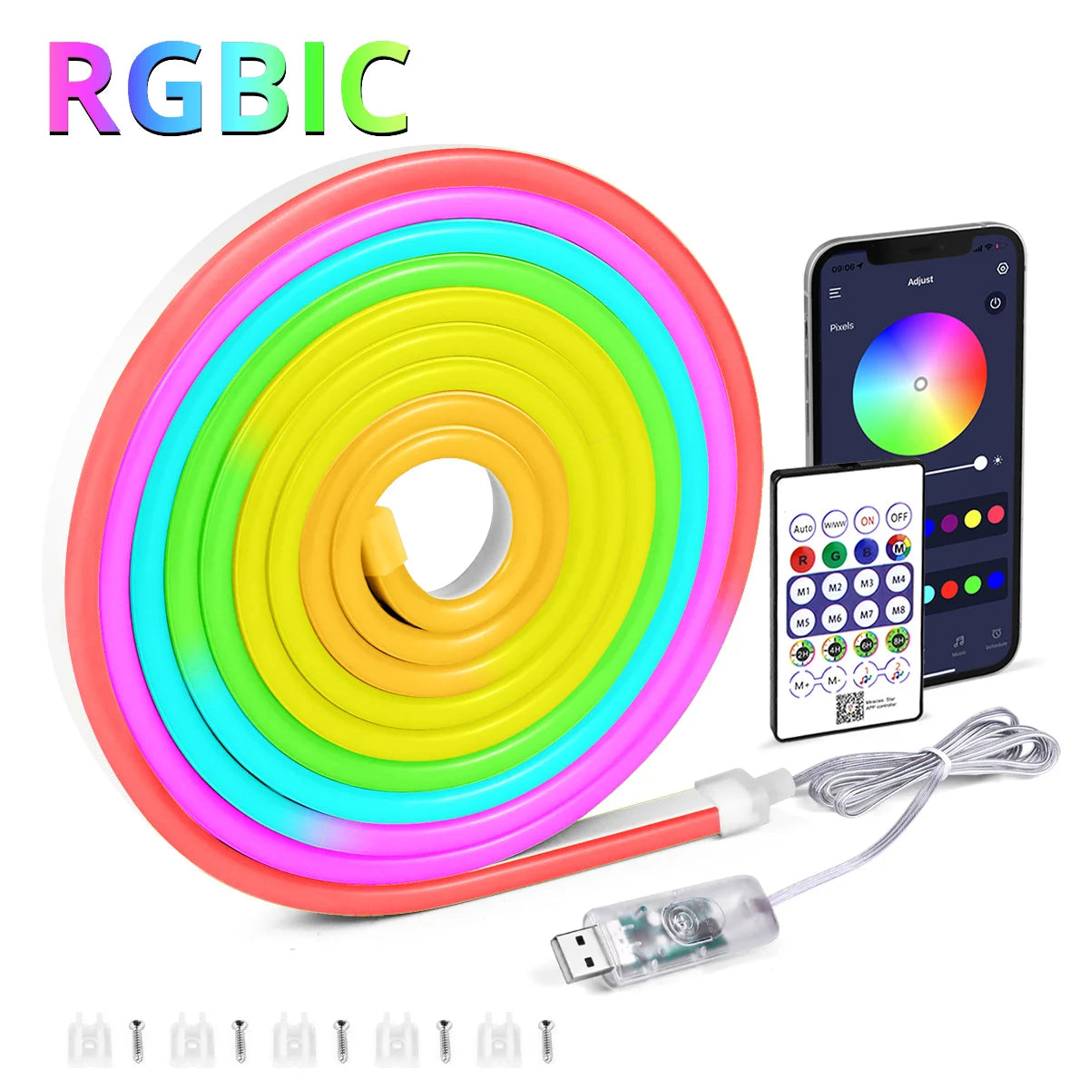 RGBIC Neon LED Strip Light 5M/10M