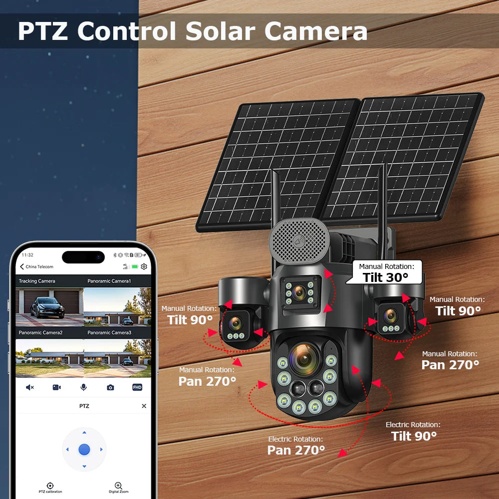 60X Zoom Solar 4G CCTV Camera System