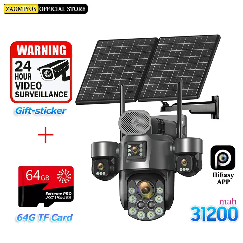 60X Zoom Solar 4G CCTV Camera System