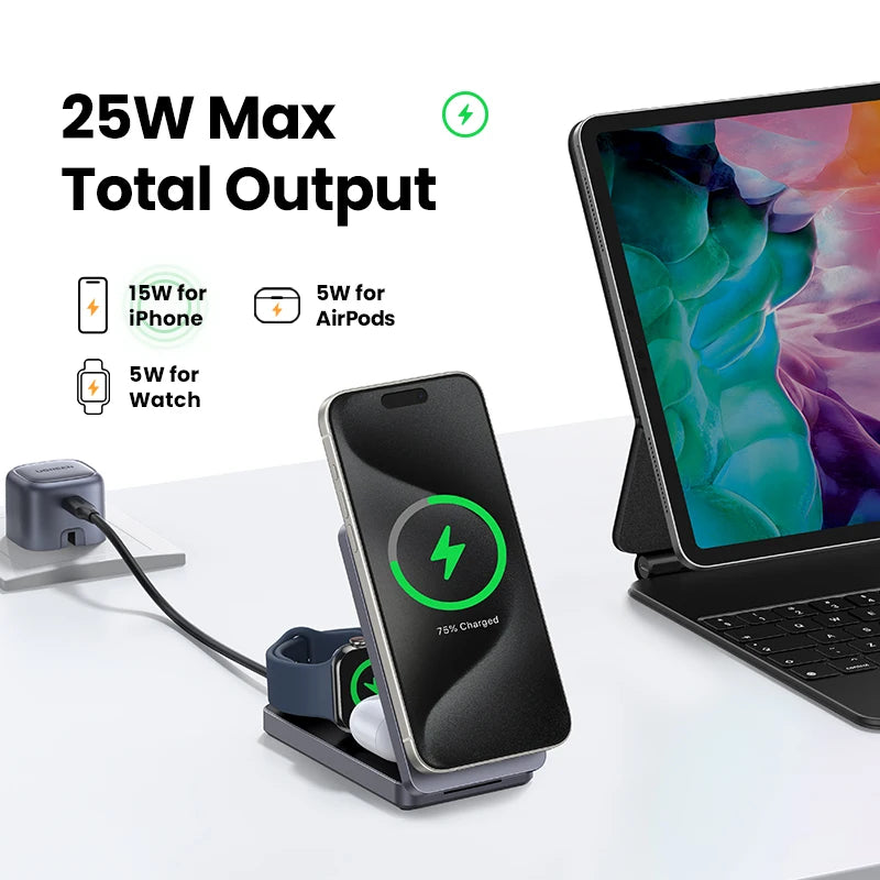 UGREEN 3-in-1 MagSafe Wireless Charger Stand