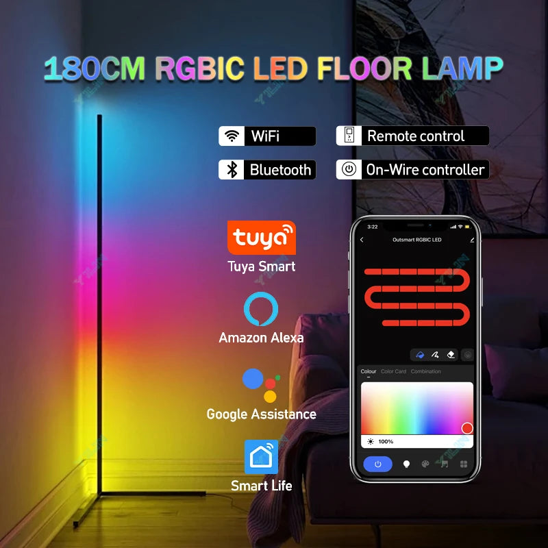 Smart RGBIC Floor Lamp 145/180cm