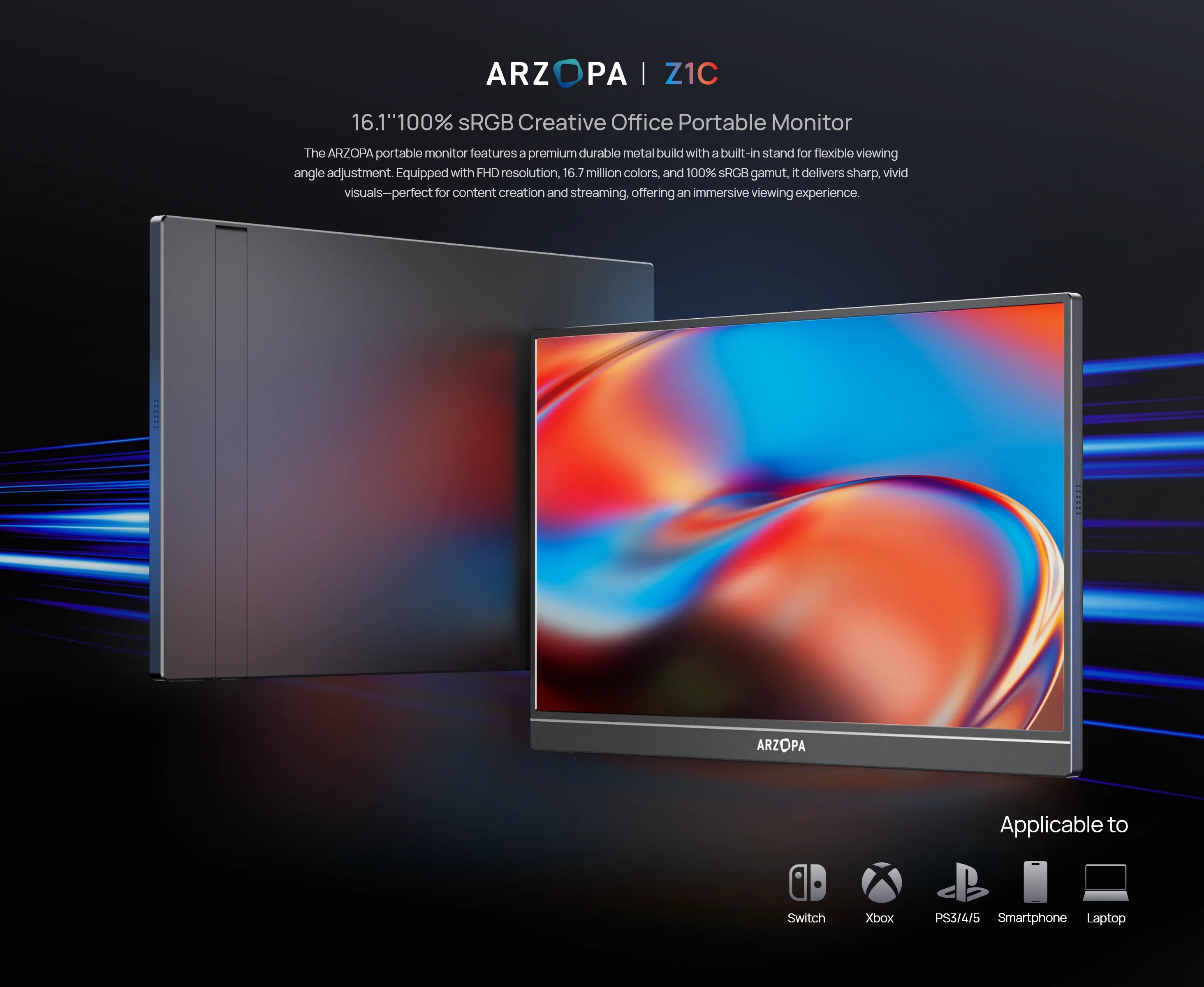 ARZOPA 16.1" FHD Portable Monitor