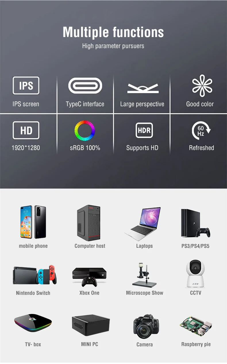 Anmite 10.5" HDR Portable Monitor