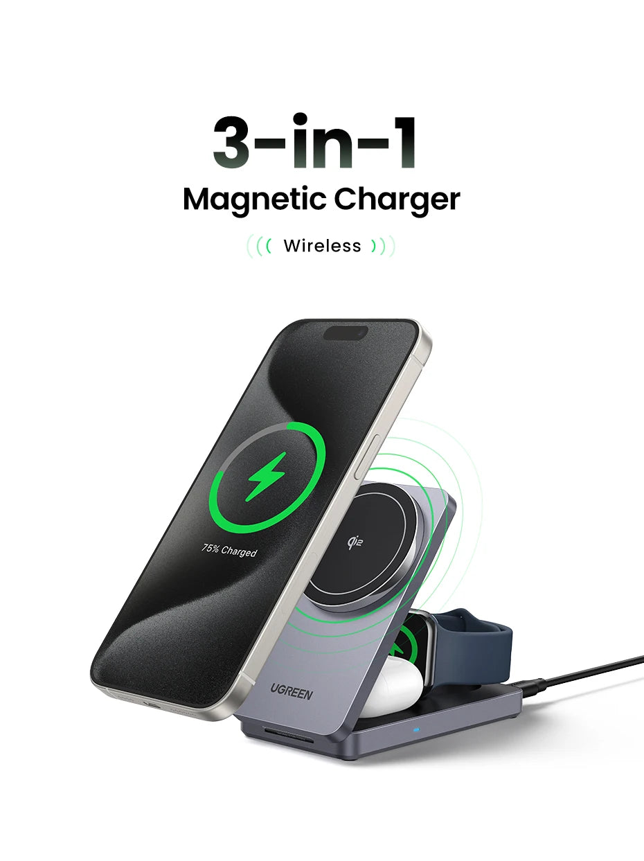 UGREEN 3-in-1 MagSafe Wireless Charger Stand