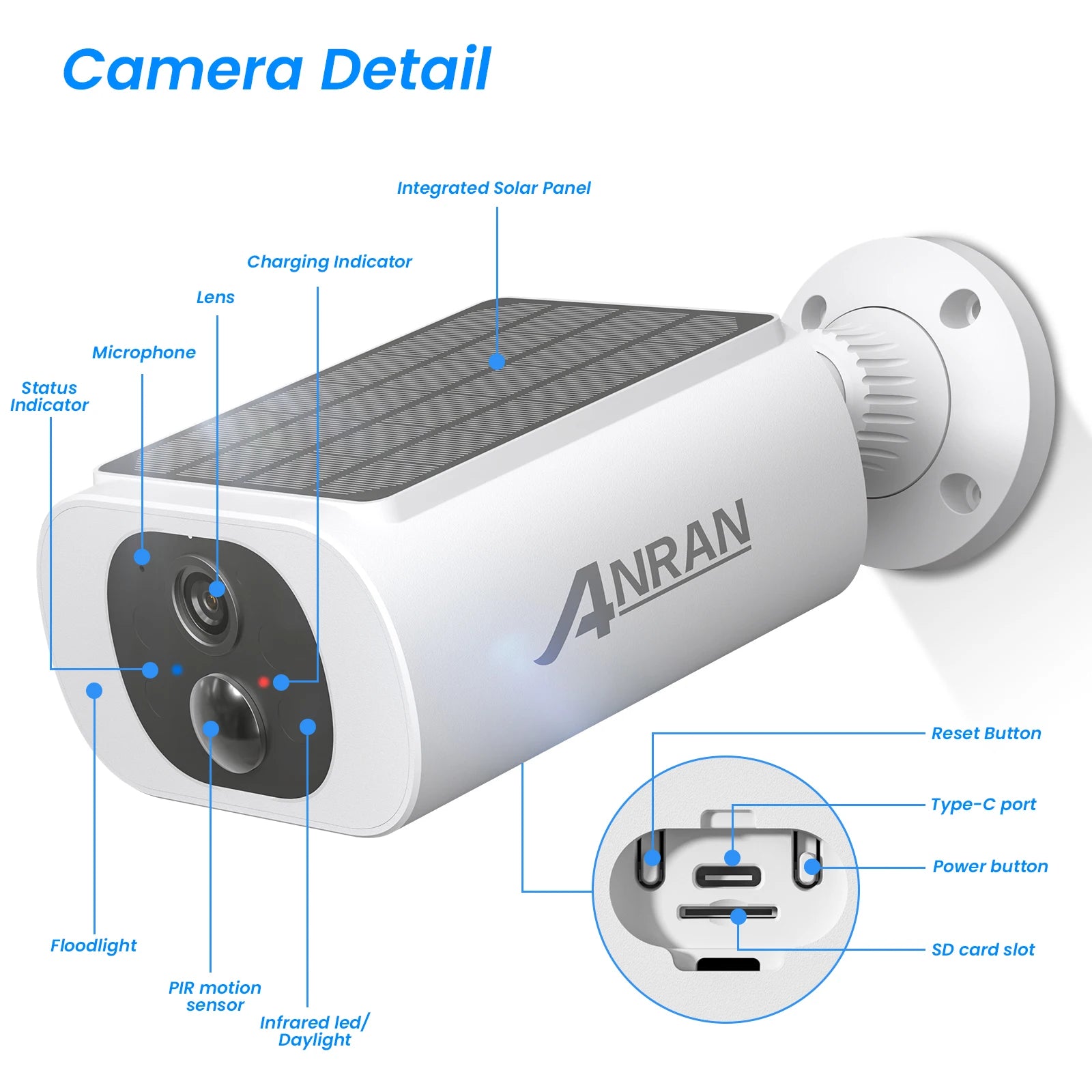 ANRAN Outdoor Solar WiFi Security Camera