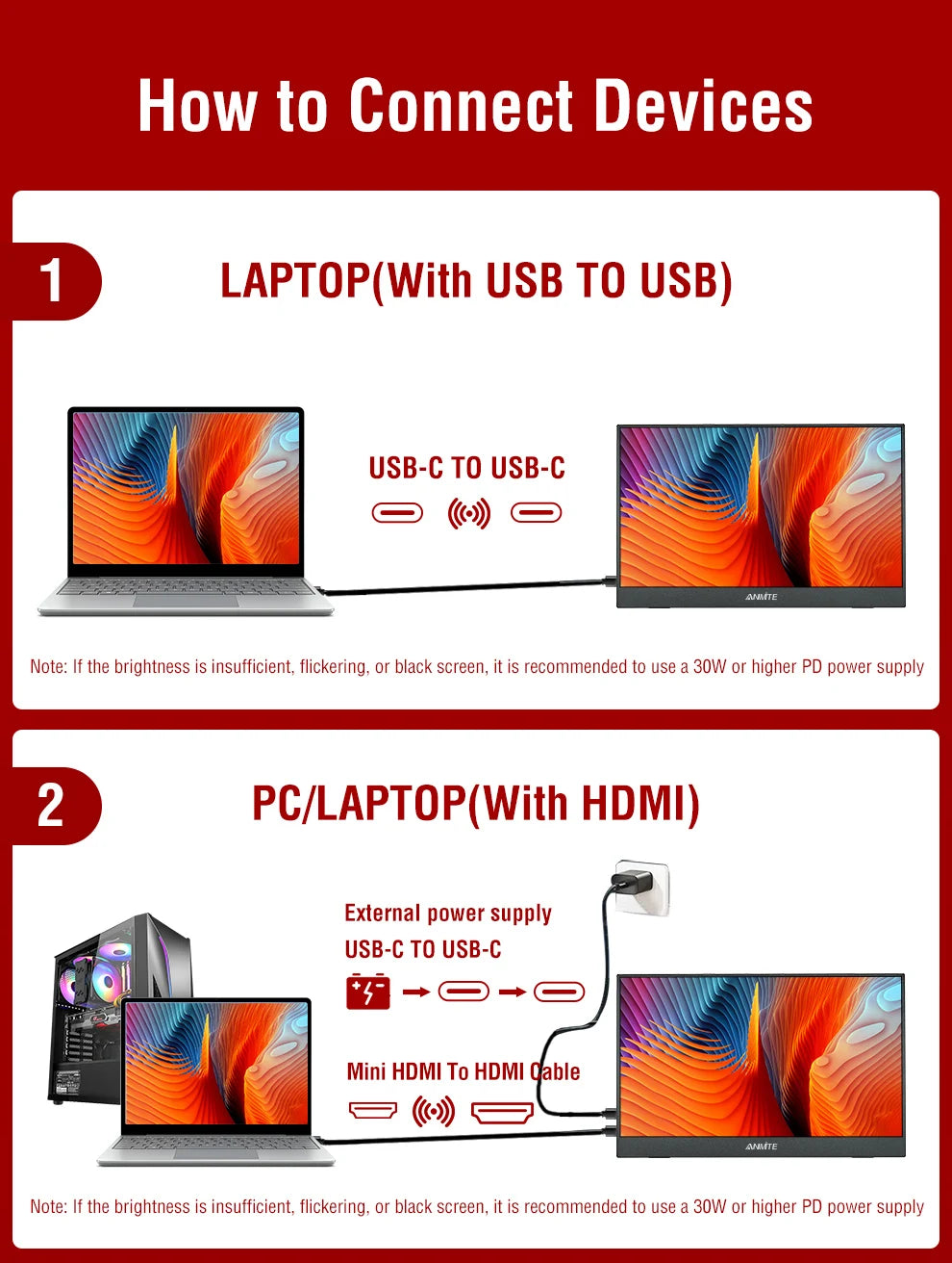 14" Portable Touch Monitor 400cd/m²