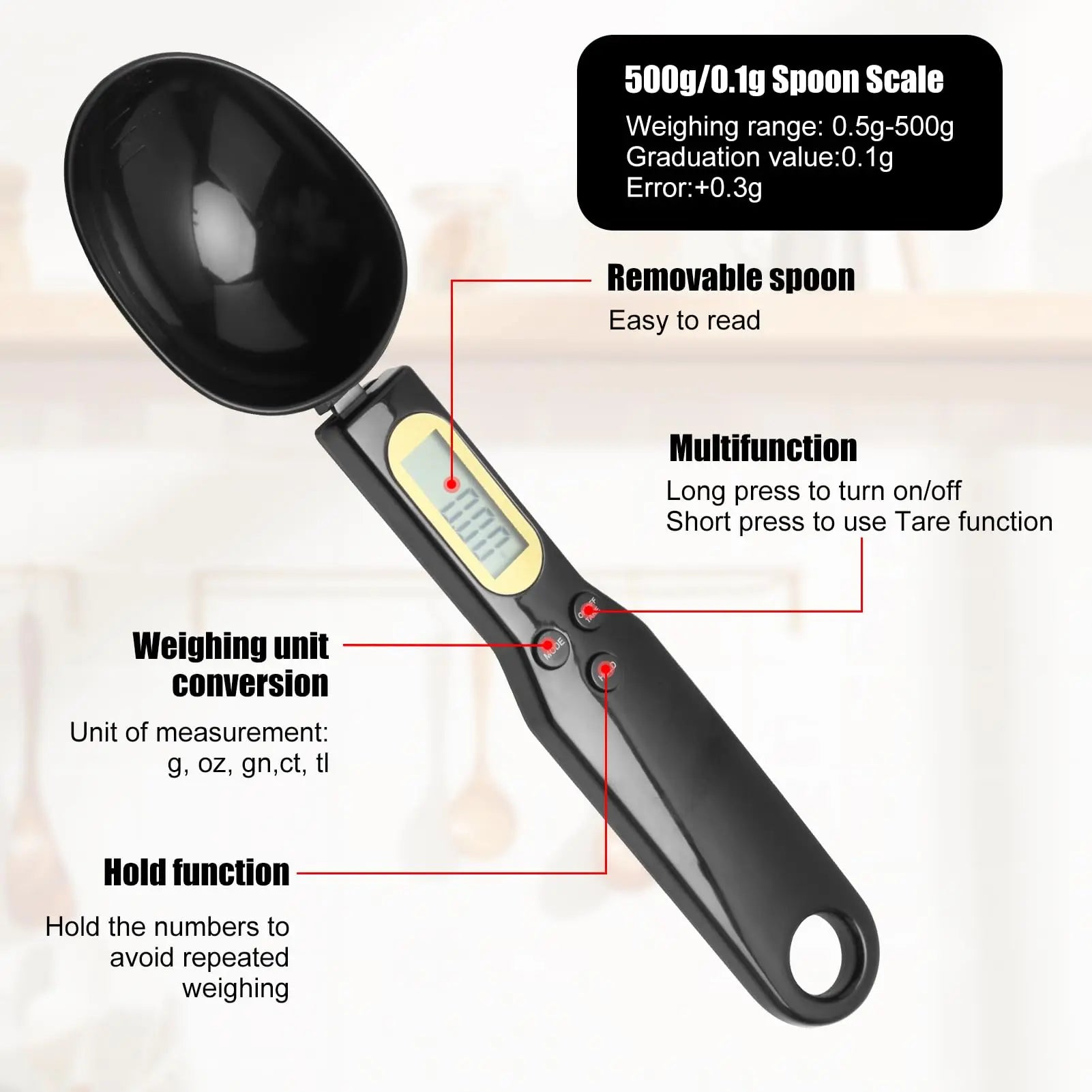 Electronic spoon with scales