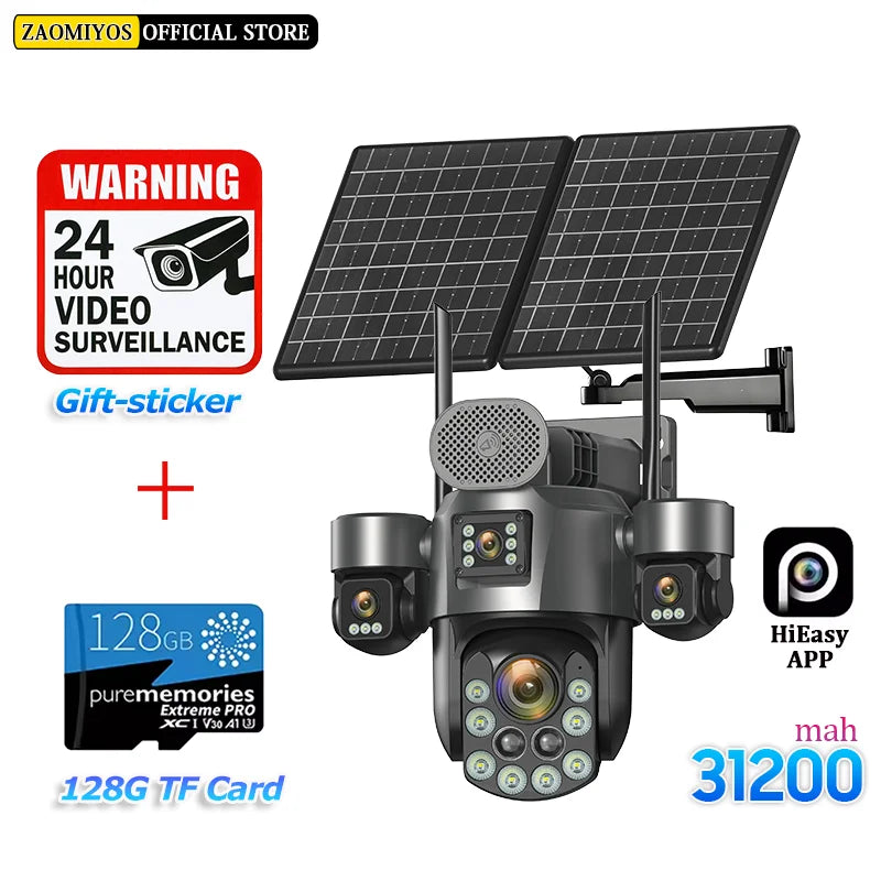 60X Zoom Solar 4G CCTV Camera System