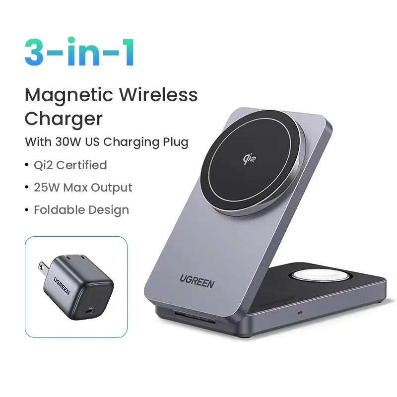 UGREEN 3-in-1 MagSafe Wireless Charger Stand