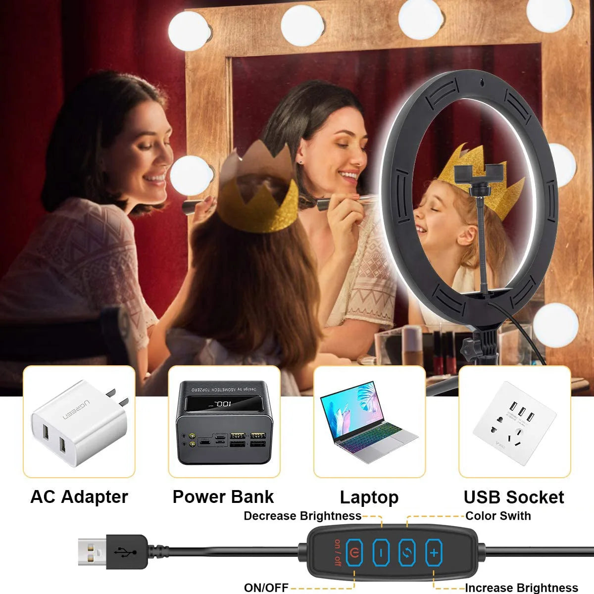 Video Lights Dimmable Light Selfie LED Ring Light