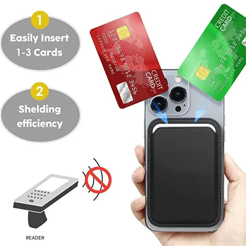 Original for Magsafe wallet Magnetic Card holder Case For iPhone 13 17 16 15 12 14 Pro Max Samsung Leather Bag With Box Cover