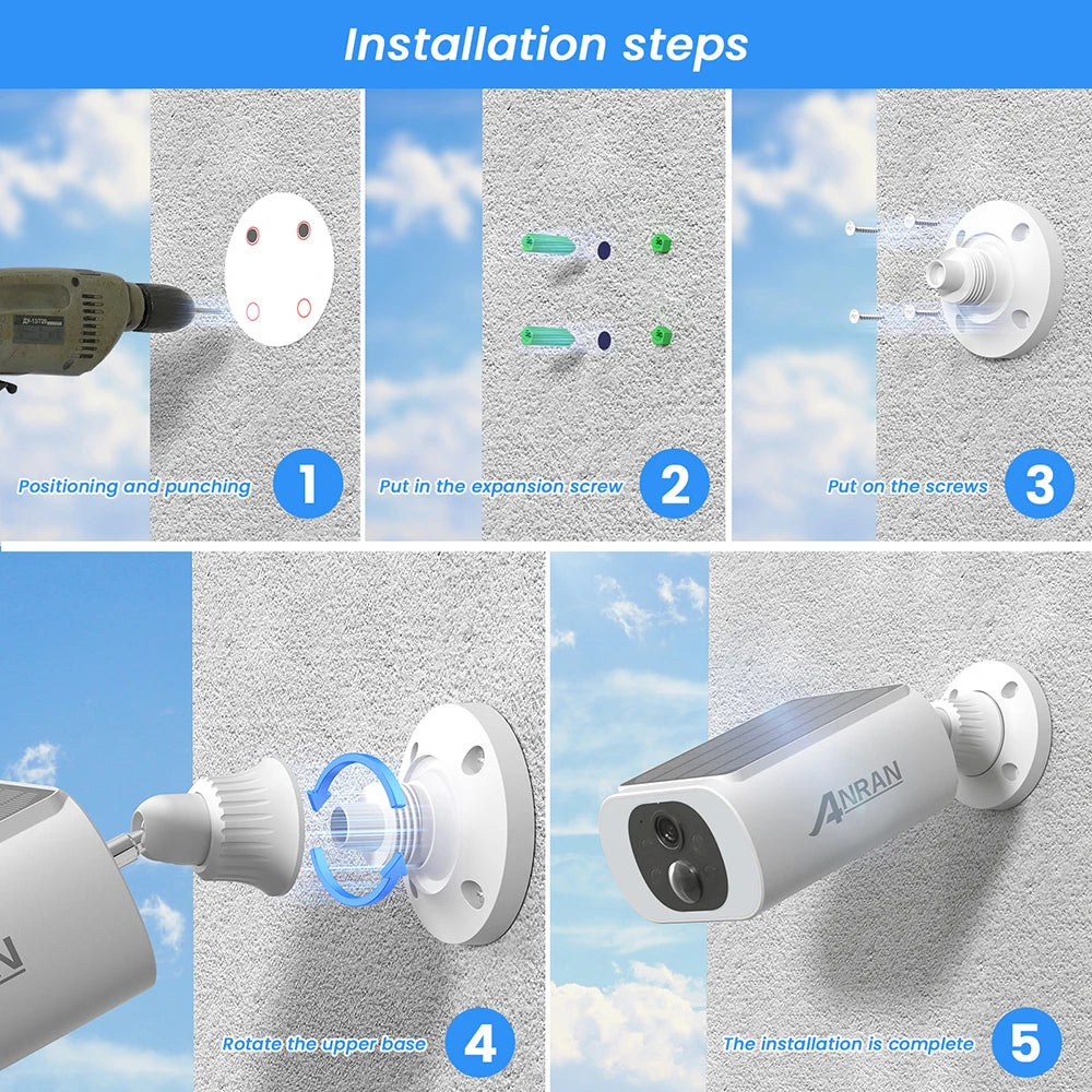 ANRAN Outdoor Solar WiFi Security Camera
