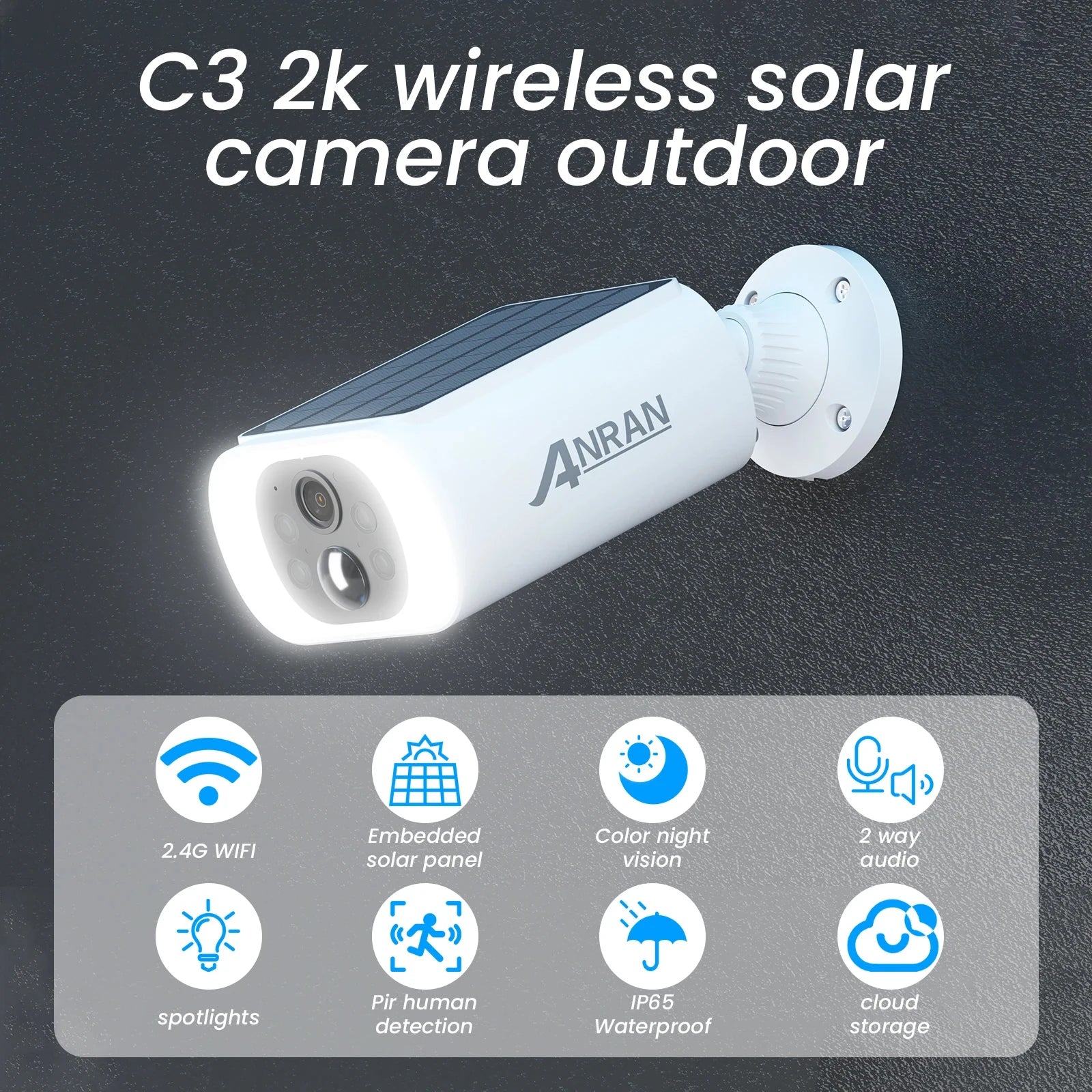 ANRAN Outdoor Solar WiFi Security Camera
