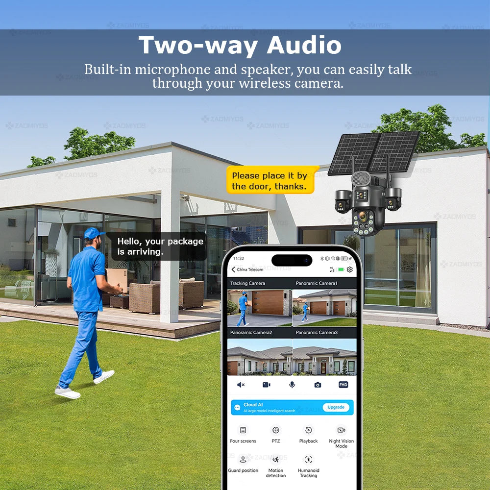 60X Zoom Solar 4G CCTV Camera System