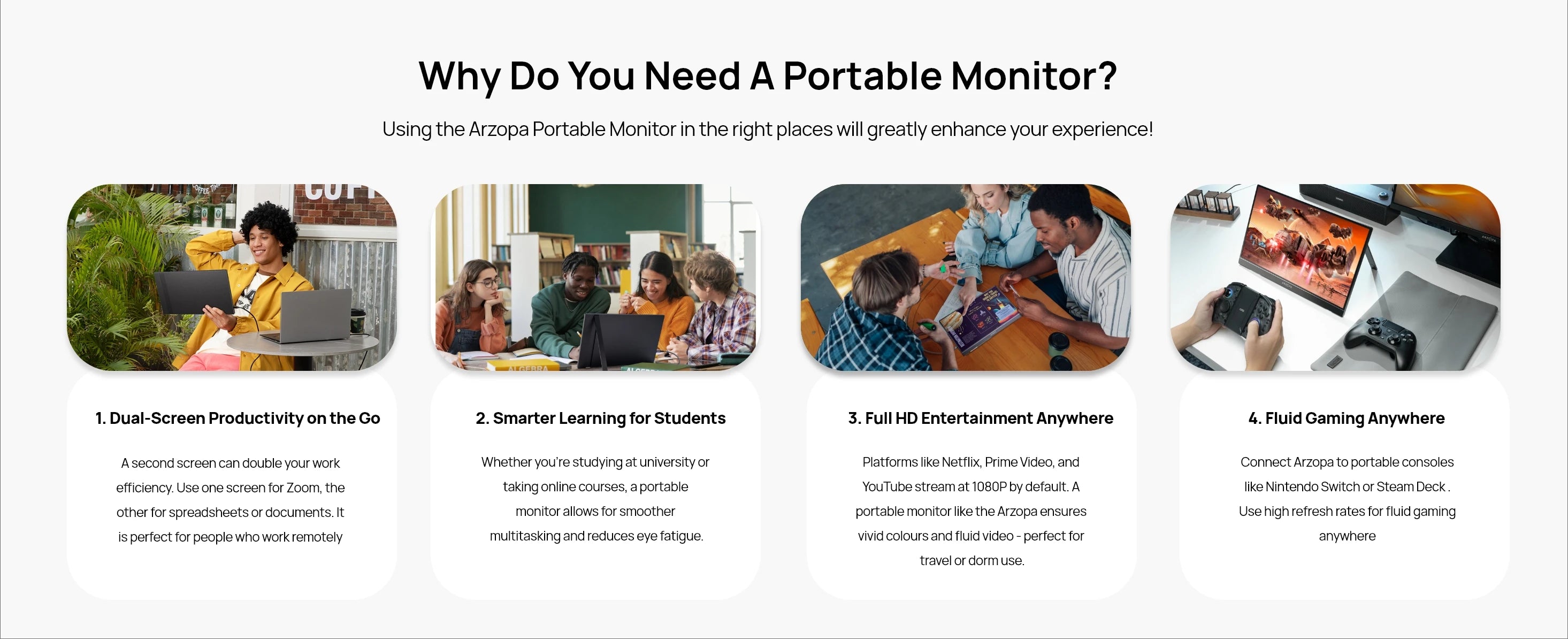 ARZOPA 15.6" FHD Portable Monitor