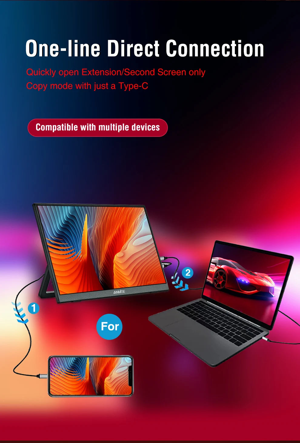 14" Portable Touch Monitor 400cd/m²