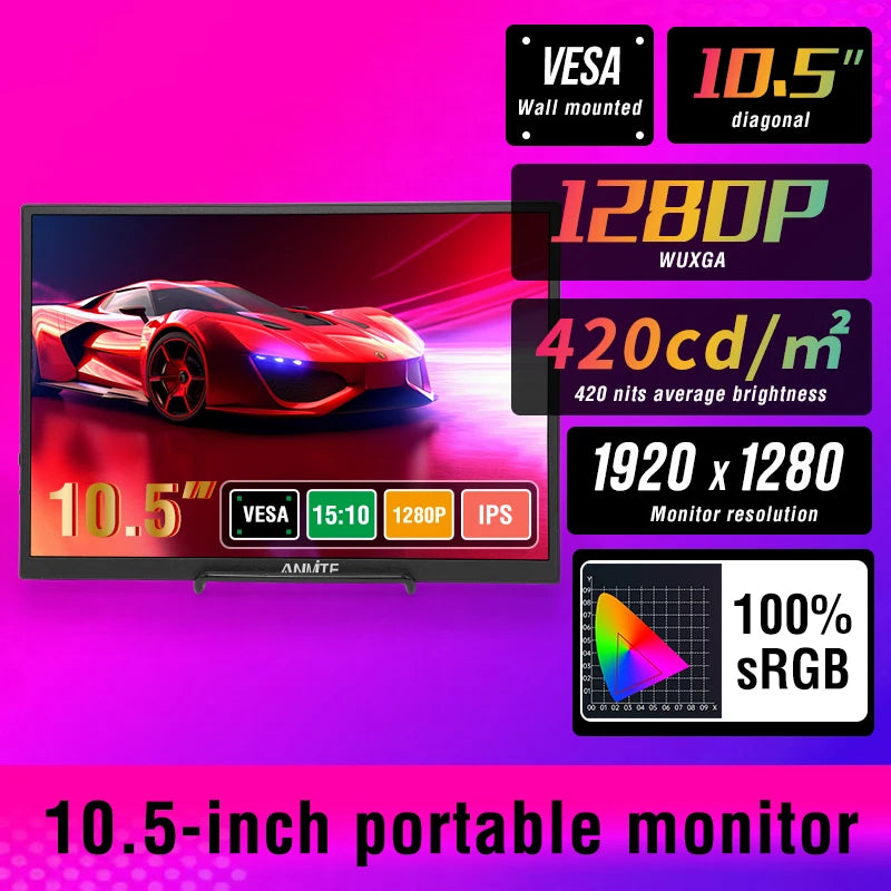 Anmite 10.5" HDR Portable Monitor
