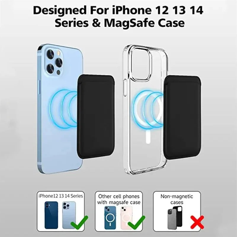 Original for Magsafe wallet Magnetic Card holder Case For iPhone 13 17 16 15 12 14 Pro Max Samsung Leather Bag With Box Cover