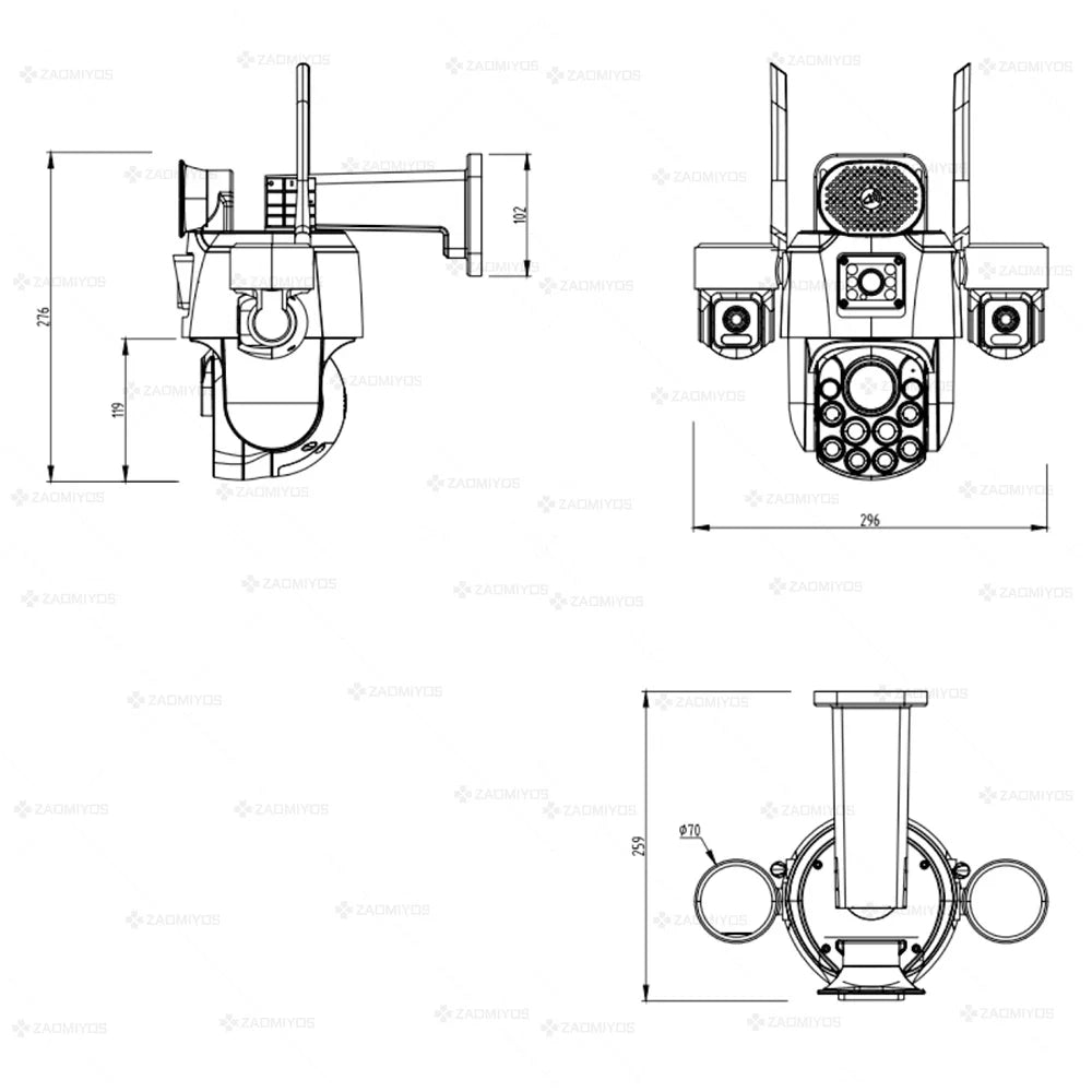 60X Zoom Solar 4G CCTV Camera System