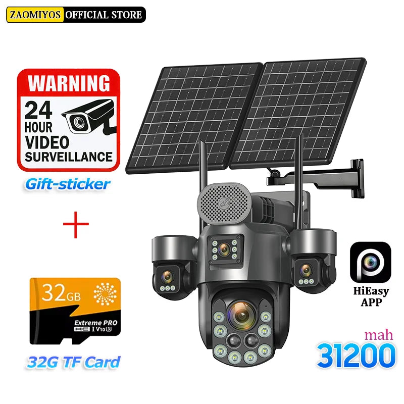 60X Zoom Solar 4G CCTV Camera System