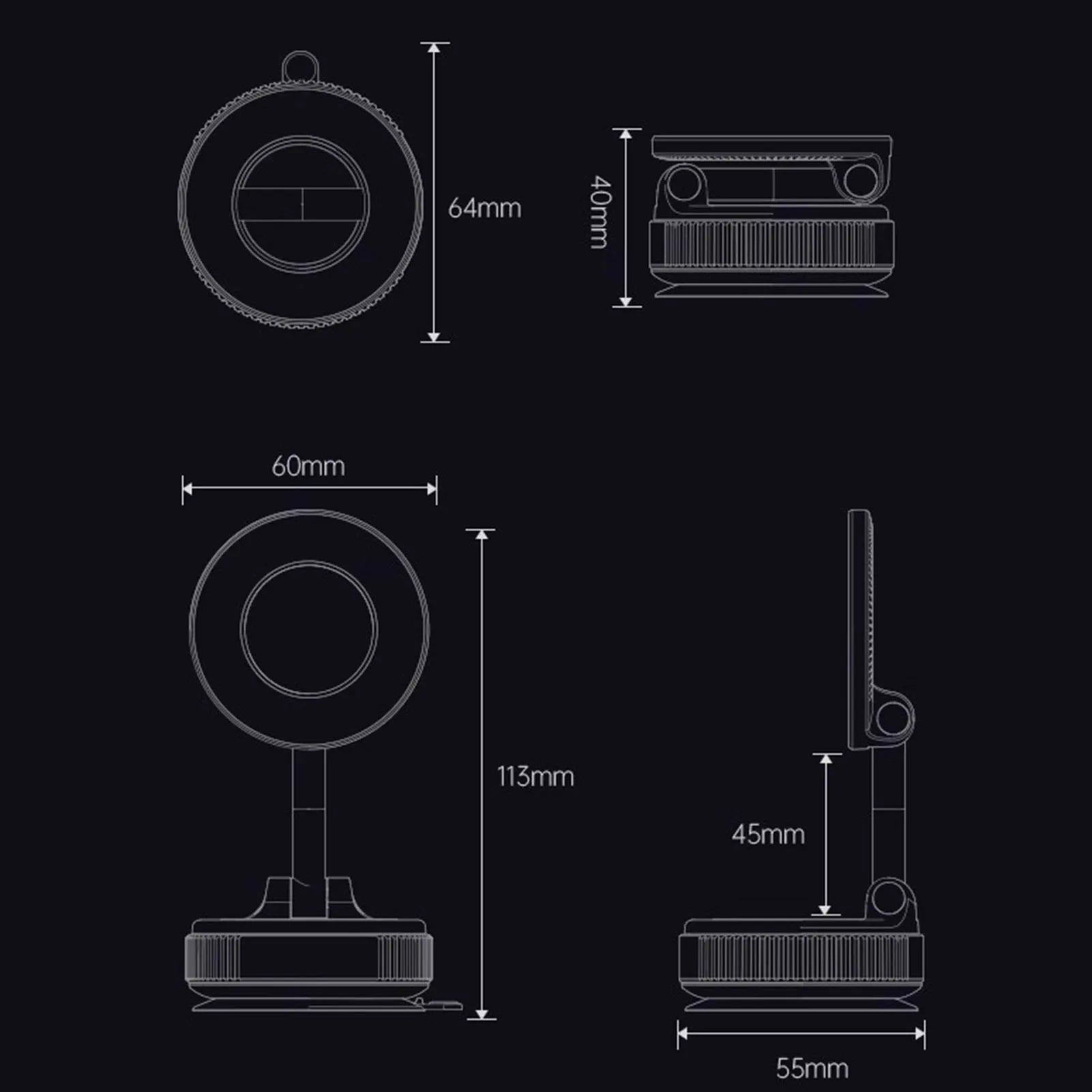 Car Phone Mount Vacuum Magnetic Car Phone Holder 360°