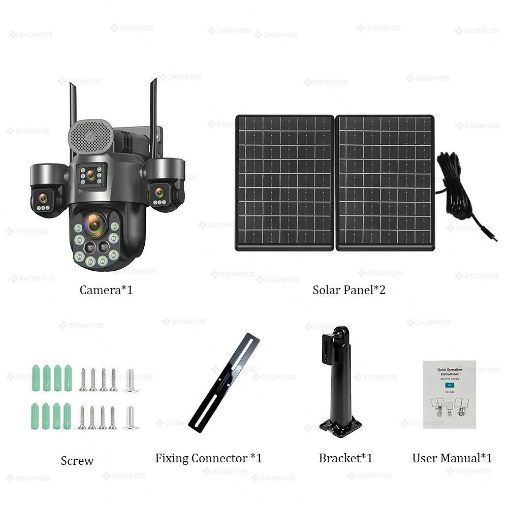 60X Zoom Solar 4G CCTV Camera System